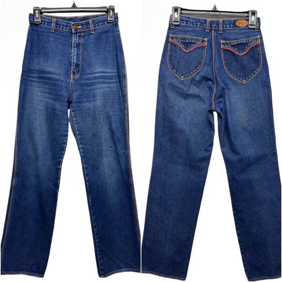 PENTIMENTO BRITTANIA Vintage 80s High‎ Waisted Straight Leg Jeans Women's 25x29 - Picture 1 of 13